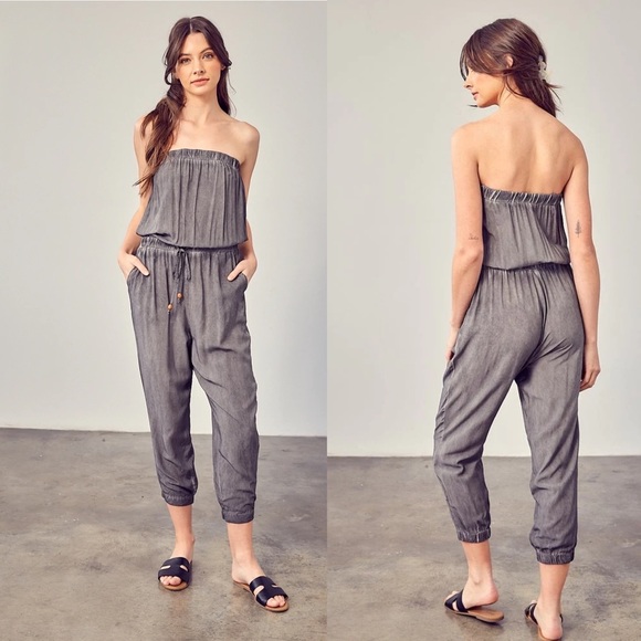 Mustard Seed Strapless Jumpsuit - Picture 1 of 4